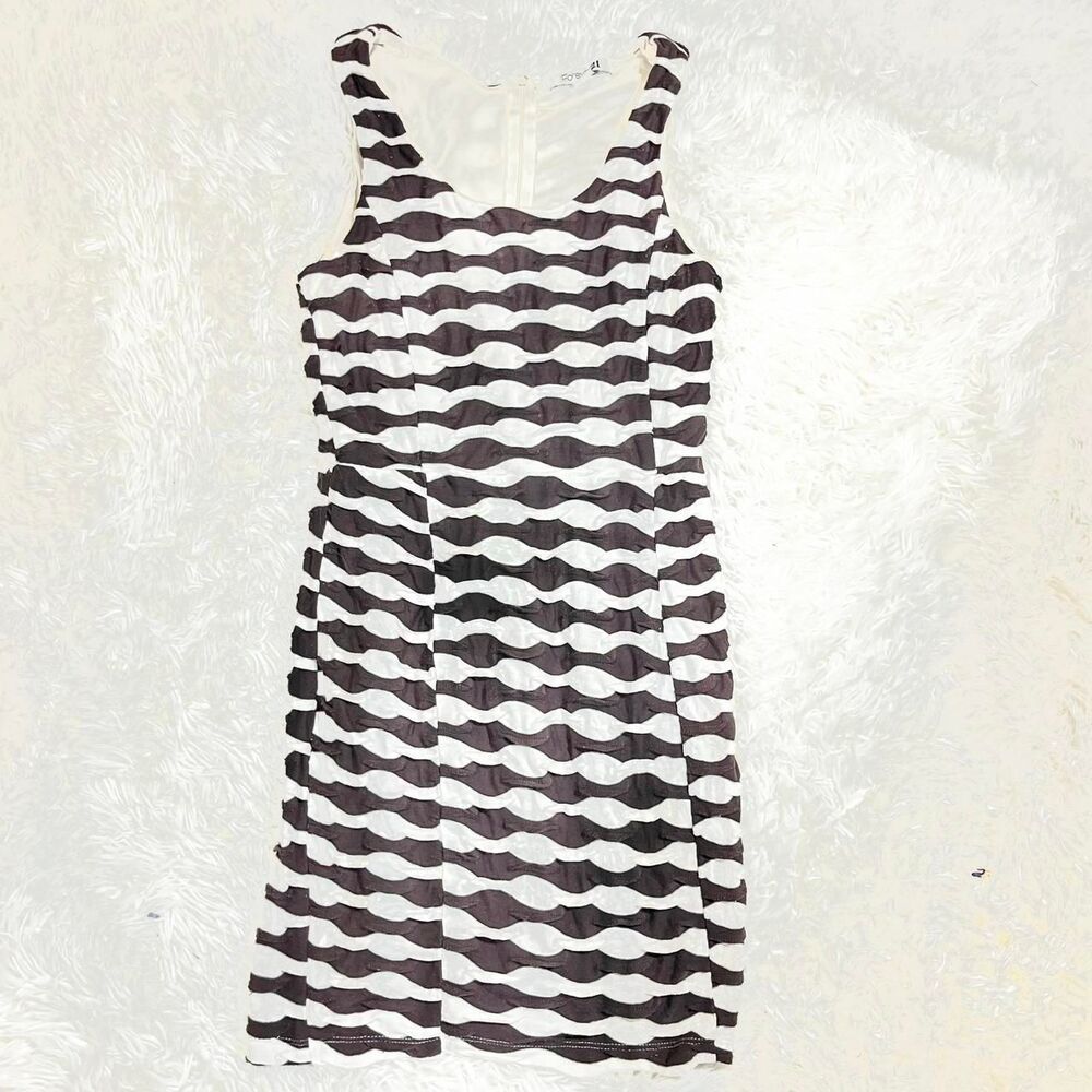 vintage y2k‎ forever 21 Brown and white body con dress Stripes size M